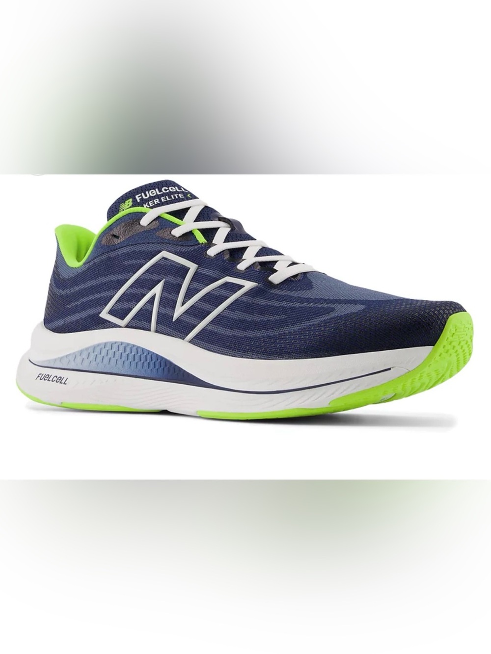 New Balance Fuel Cell Walker Elite Mens Walking Shoe Navy Lime Accents Size 10